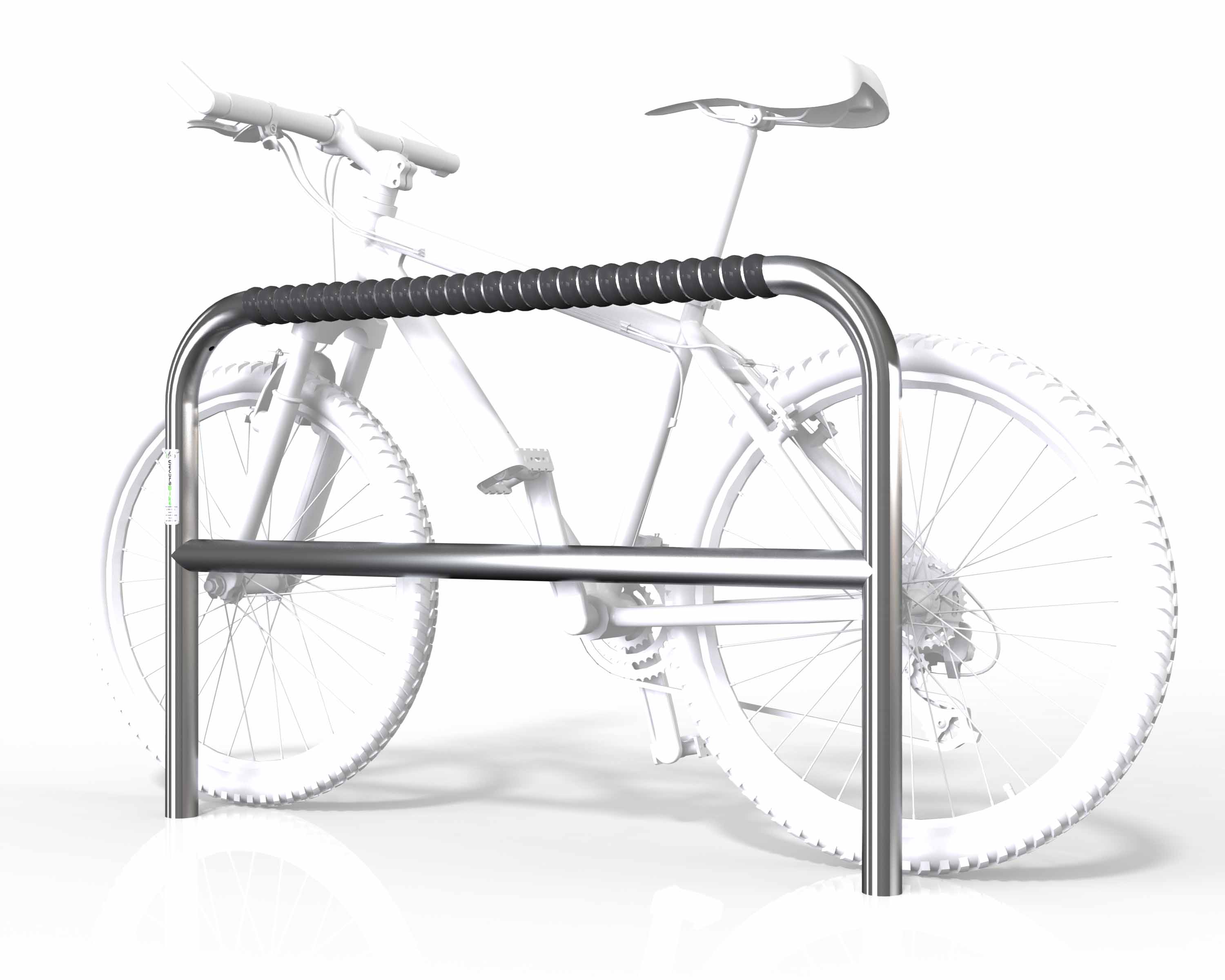 Large 2 Bike Rail with Security Bar - Fixed