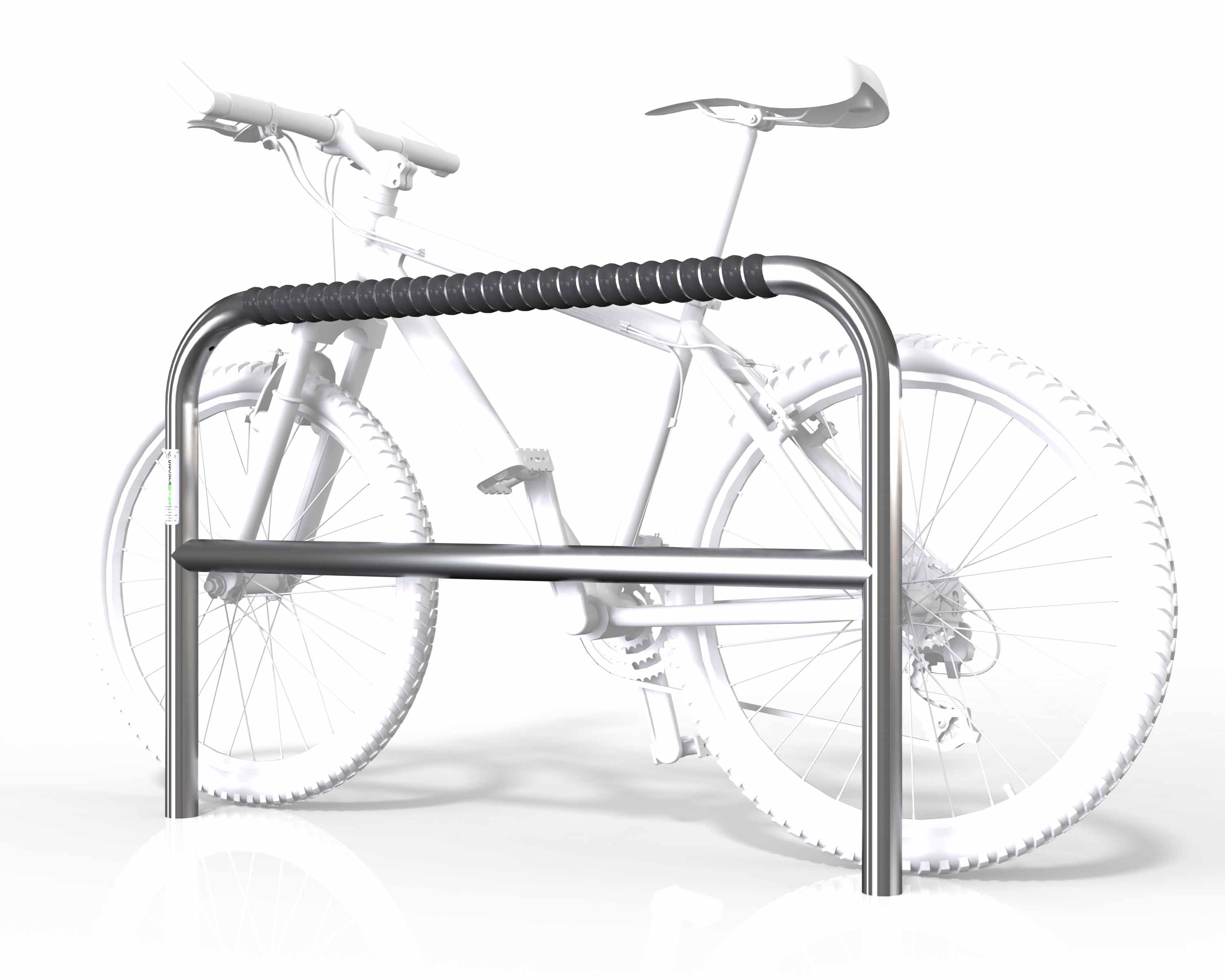 Large 2 Bike Rail with Security Bar - Fixed