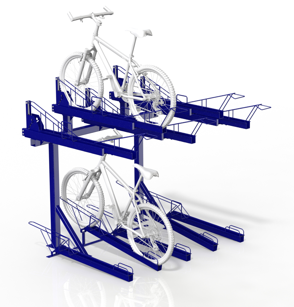 Dual height 10 bike parking